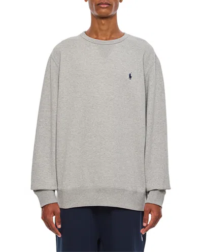 Polo Ralph Lauren Heather Grey Long Sleeve Sweatshirt With Embroidered Logo In Multi