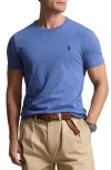 Polo Ralph Lauren Cotton Crewneck Short Sleeve Sweater In Faded Royal Heather