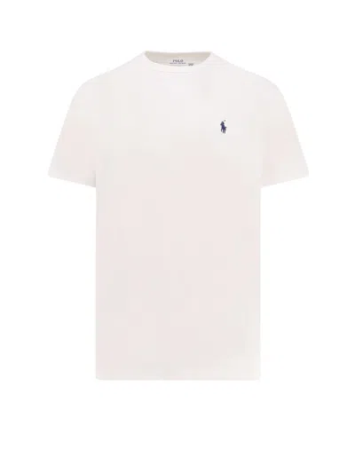 Polo Ralph Lauren Heavy Cotton T-shirt With Logo Embroidery In White