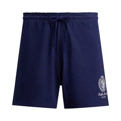 Pre-owned Polo Ralph Lauren Heavyweight Jersey Knit Graphic Pull-on Short 'newport Navy' | Blue | Men's Size M