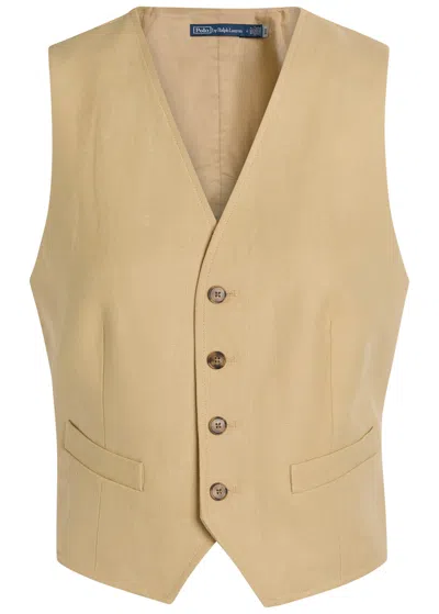Polo Ralph Lauren Hemp Vest In Brown