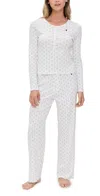 Polo Ralph Lauren Henley Wide Leg Sleep Set Colby Flora In Colby Flora