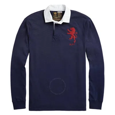 Polo Ralph Lauren Heraldic Jersey Classic Fit Rugby Polo Shirt In Blue