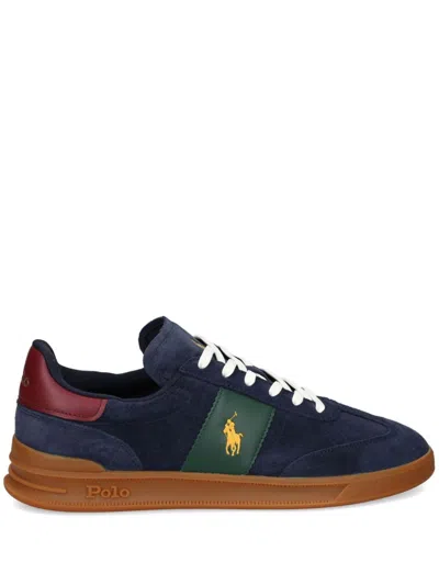 Polo Ralph Lauren Heritage Aera Suede Trainer In Navy