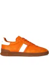 Polo Ralph Lauren Heritage Aera Suede Leather Sneakers In Orange