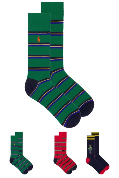 Polo Ralph Lauren Heritage Bear Socks Gift Box In Multi
