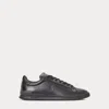 Polo Ralph Lauren Heritage Court Ii Leather Trainer In Black