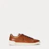 Polo Ralph Lauren Heritage Court Ii Leather Trainer In Brown