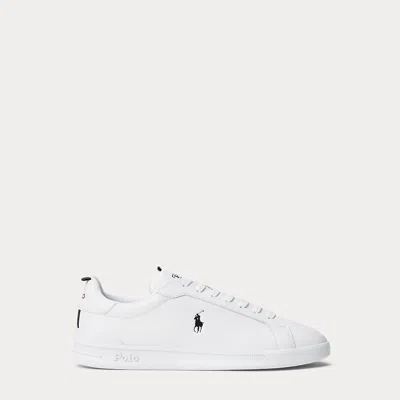 Polo Ralph Lauren Heritage Court Ii Leather Trainer In White