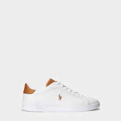Polo Ralph Lauren Heritage Court Ii Leather Trainer In White