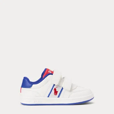 Polo Ralph Lauren Kids' Heritage Court Iii Ez Sneaker In White/royal