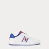 Polo Ralph Lauren Heritage Court Iii Faux-leather Sneaker In White/royal