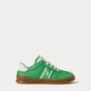 Polo Ralph Lauren Heritage Court Iii Faux-suede Sneaker In Medium Green/white