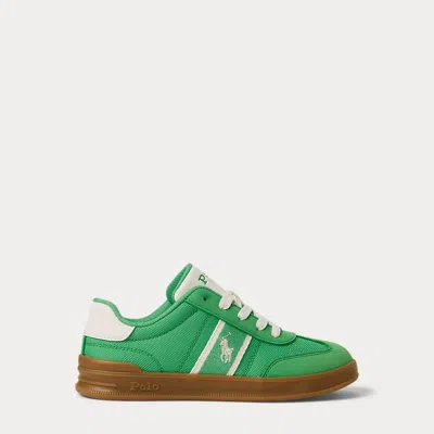 Polo Ralph Lauren Kids' Heritage Court Iii Faux-suede Sneaker In Medium Green/white