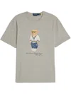 Polo Ralph Lauren Grey Polo Bear Custom Slim-fit T-shirt In Grau