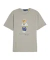 Polo Ralph Lauren Grey Polo Bear Custom Slim-fit T-shirt In Gray