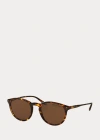 Polo Ralph Lauren Classic Panto Sunglasses In Shiny Antique Havana