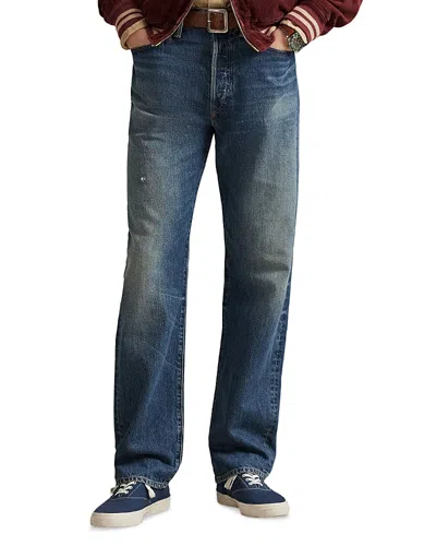 Polo Ralph Lauren Heritage Straight Distressed Jeans In Blue