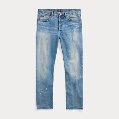 Polo Ralph Lauren Heritage Straight Fit Distressed Jean In Blue