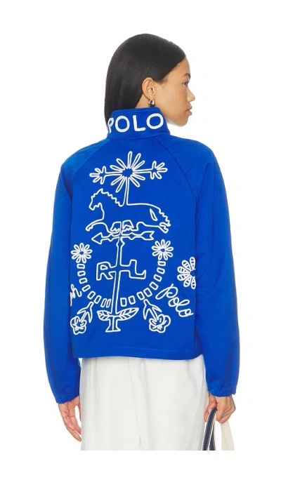 Polo Ralph Lauren Heritage Twill Windbreaker Jacket In Blue