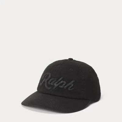 Polo Ralph Lauren Herringbone Ball Cap In Black
