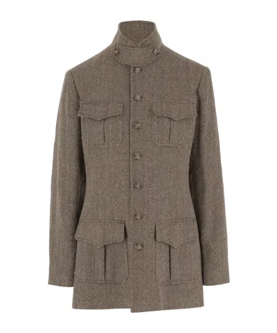 POLO RALPH LAUREN HERRINGBONE BUTTON-UP JACKET