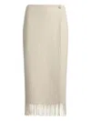 Polo Ralph Lauren Herringbone Fringe Skirt In Neutral
