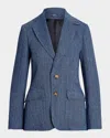Polo Ralph Lauren Heritage Single Breasted Blazer In Blue Herringbone