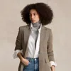Polo Ralph Lauren Herringbone Linen-blend Blazer In Brown/cream Herringbone