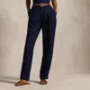 Polo Ralph Lauren Herringbone Linen Tapered Pant In Navy Herringbone