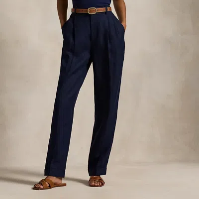 Polo Ralph Lauren Herringbone Linen Tapered Pant In Navy Herringbone