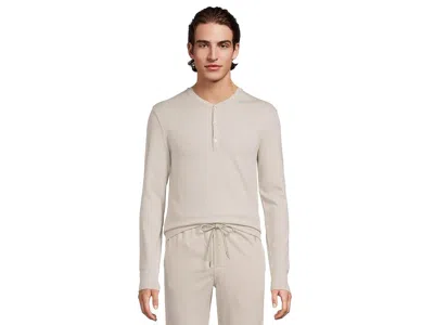 Polo Ralph Lauren Herringbone Long Sleeve Henley Pajama Pant Set In White
