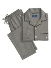 Polo Ralph Lauren Herringbone Long-sleeve Pyjamas In Gray