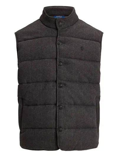 Polo Ralph Lauren Herringbone-pattern Gilet In Brown