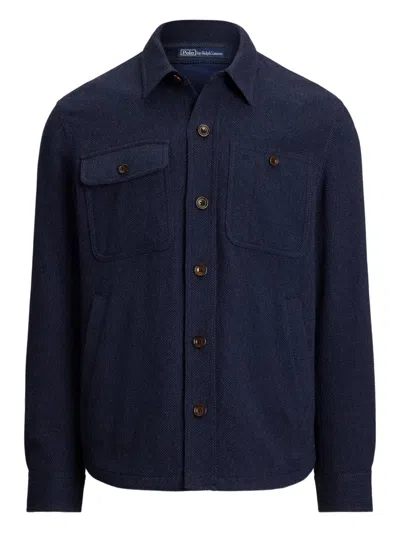 Polo Ralph Lauren Herringbone-pattern Jacket In Blue