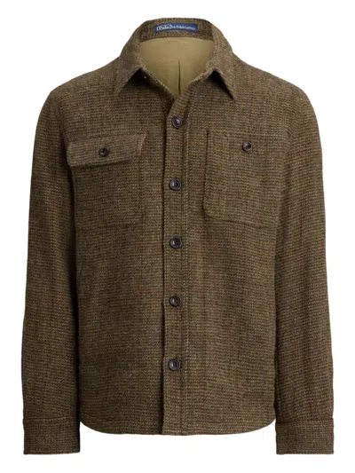 Polo Ralph Lauren Herringbone-pattern Shirt Jacket In Green