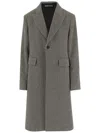 Polo Ralph Lauren Herringbone Pattern Wool Blend Coat In Black