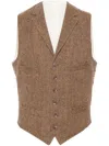 Polo Ralph Lauren Herringbone-pattern Vest In Brown
