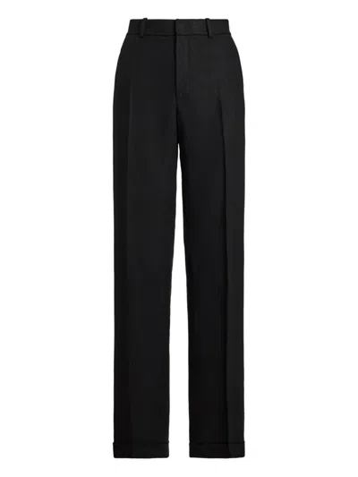 Polo Ralph Lauren Herringbone Trousers In Black
