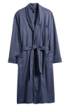 Polo Ralph Lauren Herringbone Jacquard Robe In Blue