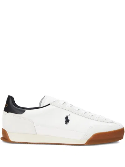 Polo Ralph Lauren Hester Leather-panel Trainers In White