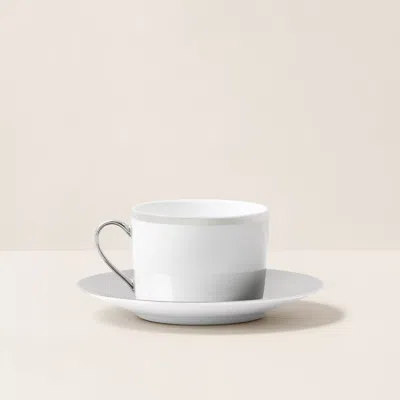 Polo Ralph Lauren Hewitt Teacup & Saucer In Platinum Grey