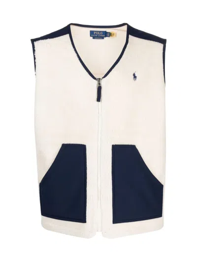 Polo Ralph Lauren Hi-pile Fleece Vest Jacket In Neutral