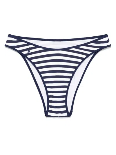 Polo Ralph Lauren Lauren Ralph Lauren High Leg Scoop Waist Bikini Bottom In Blue
