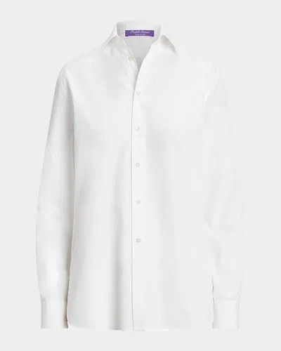Polo Ralph Lauren High-low Cotton Boyfriend Blouse, White