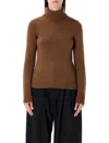 Polo Ralph Lauren High Neck Knit Cashmere Sweater In Brown