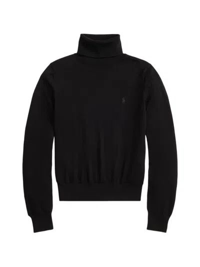 Polo Ralph Lauren High Neck Wool Sweater In Black