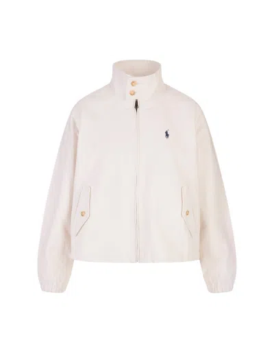 Polo Ralph Lauren High Neck Zipped Jacket In White