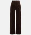 Polo Ralph Lauren High-rise Cotton Corduroy Wide-leg Pants In Brown