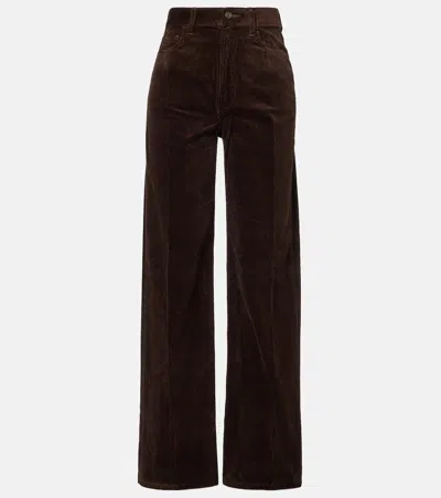 Polo Ralph Lauren High-rise Cotton Corduroy Wide-leg Pants In Brown